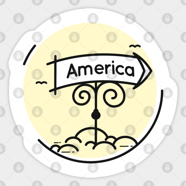 America Sticker by Whatastory